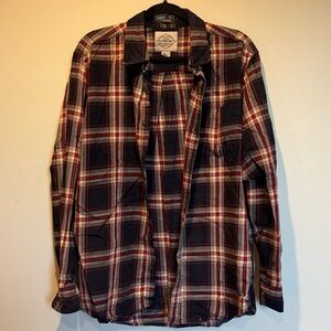 St. John's Bay Navy and Red Plaid Shirt